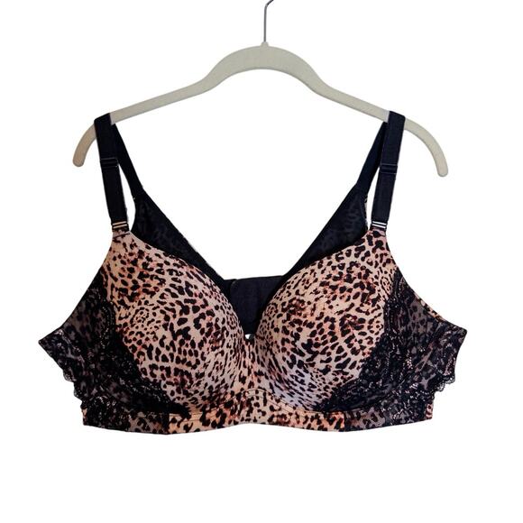 Torrid Dream Wire-Free Leopard Print Lace Detail Push-Up Bra Size 46C - Picture 3 of 8